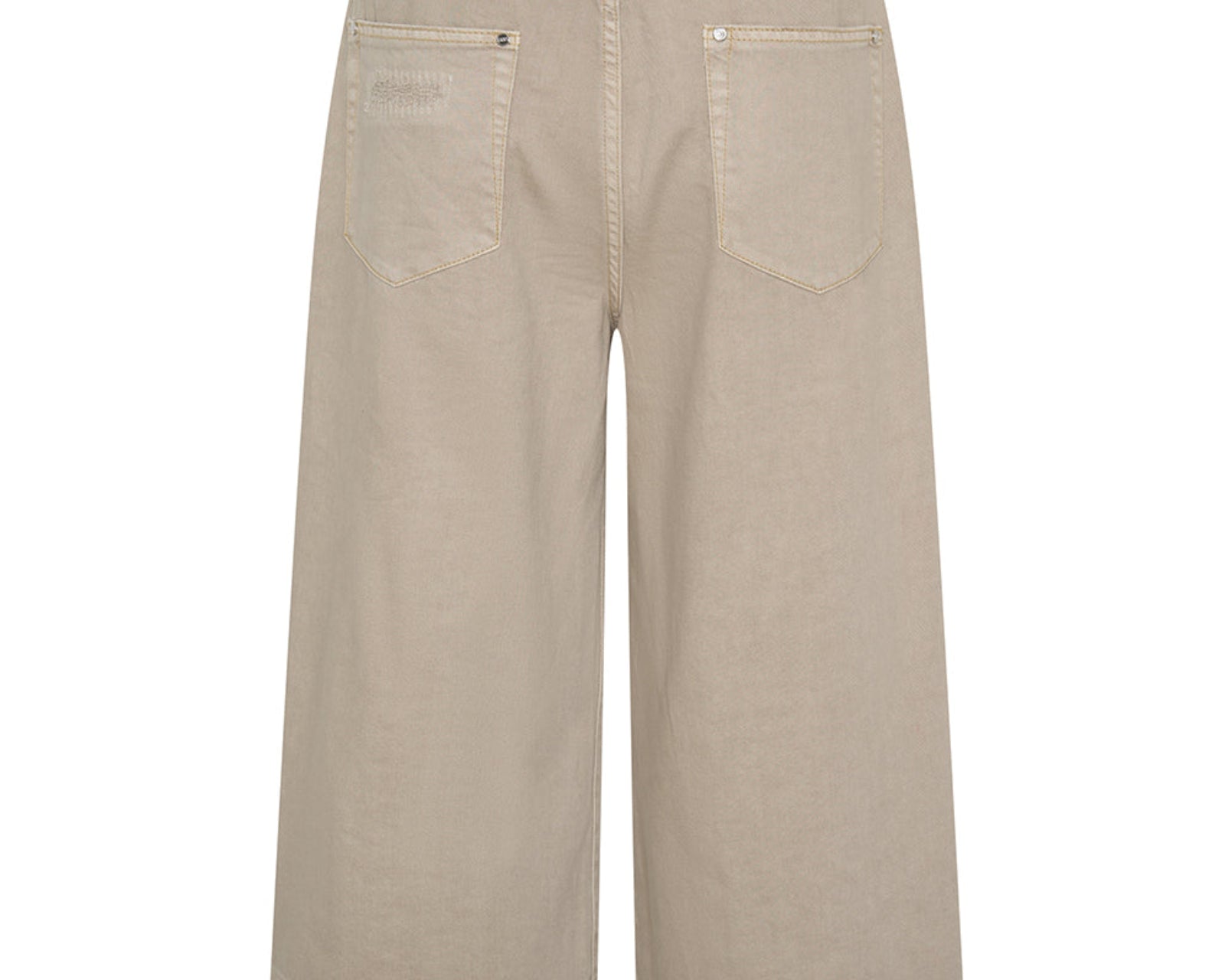 720'S Mid Waist Super Long Length Denim Jorts - Stone