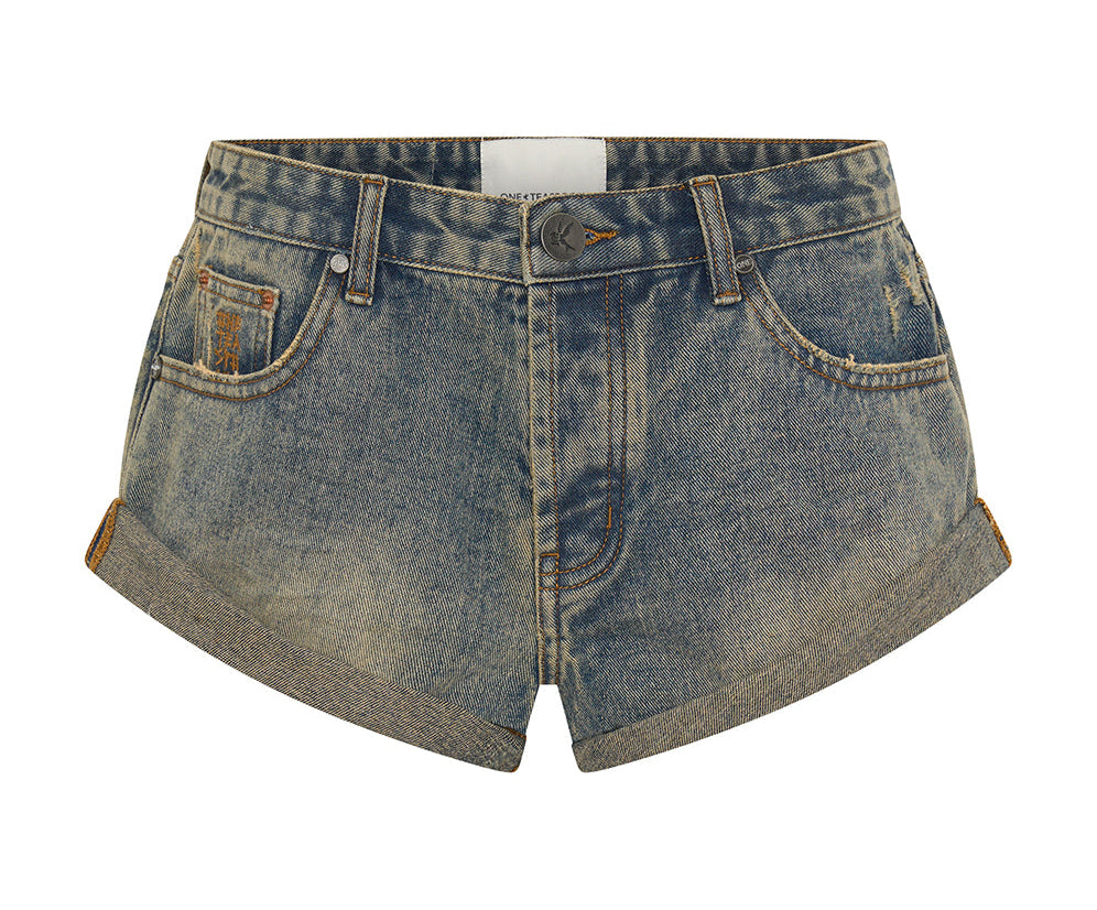 Bandits Low Waist Denim Shorts - Old Blue