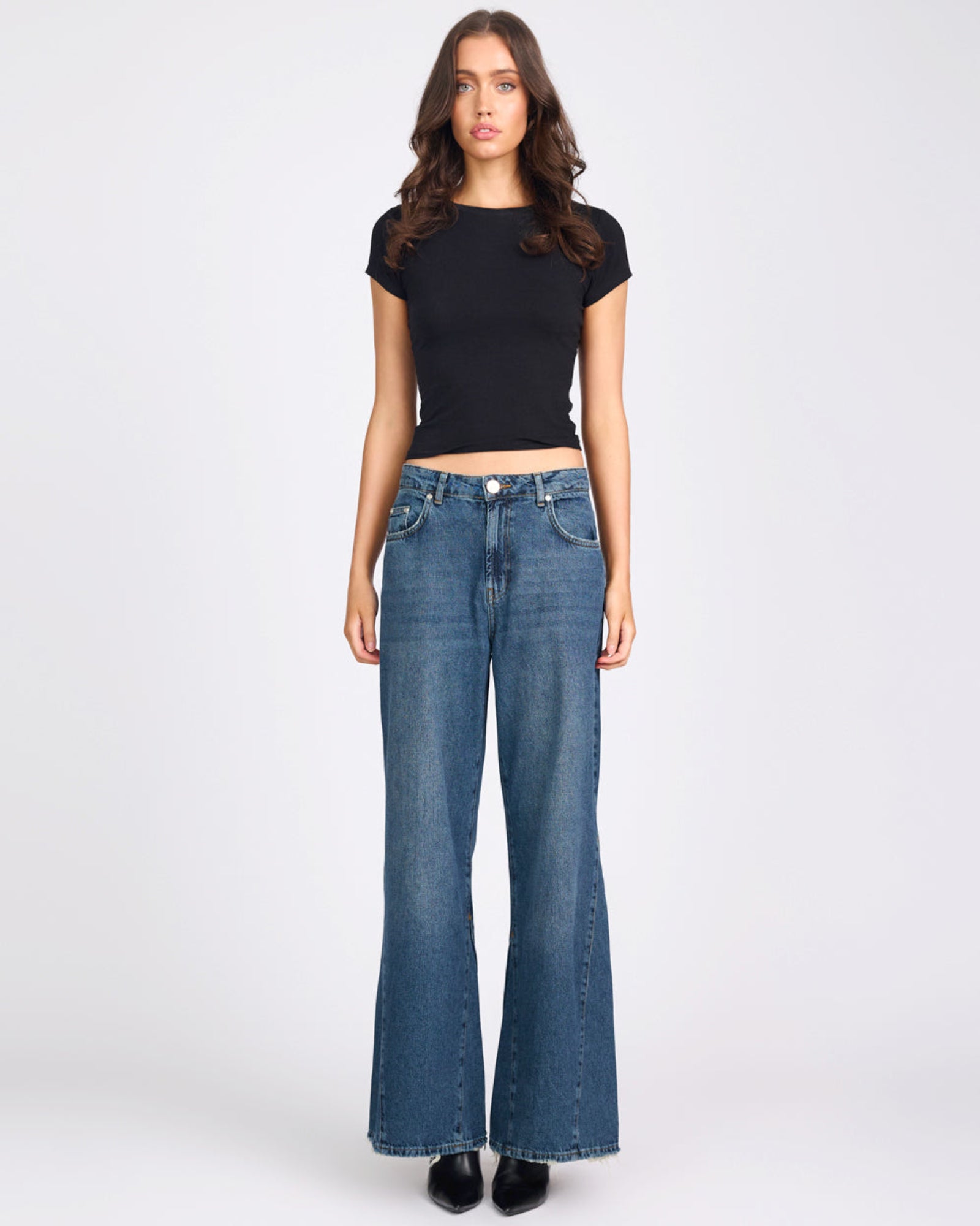 Cruisers Mid Waist Bootcut Flare Denim Jeans - Colorado Blue | One