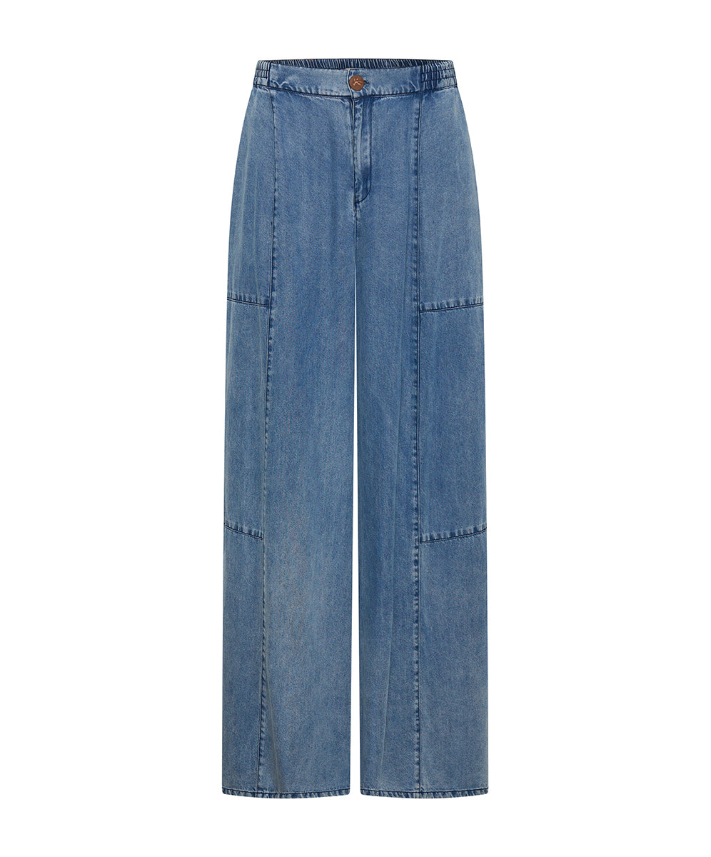 Marissa Palazzo Pants - Denim Blue | One Teaspoon