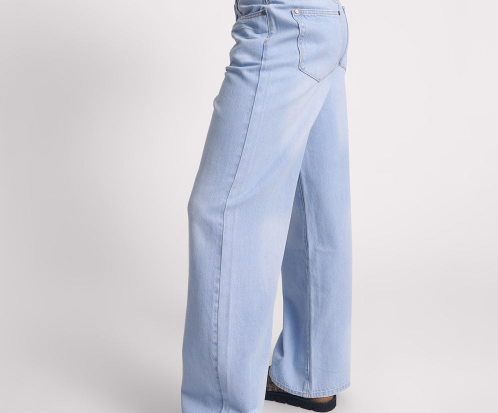 Jackson Mid Waist Wide Leg Denim Jeans - Best Blue