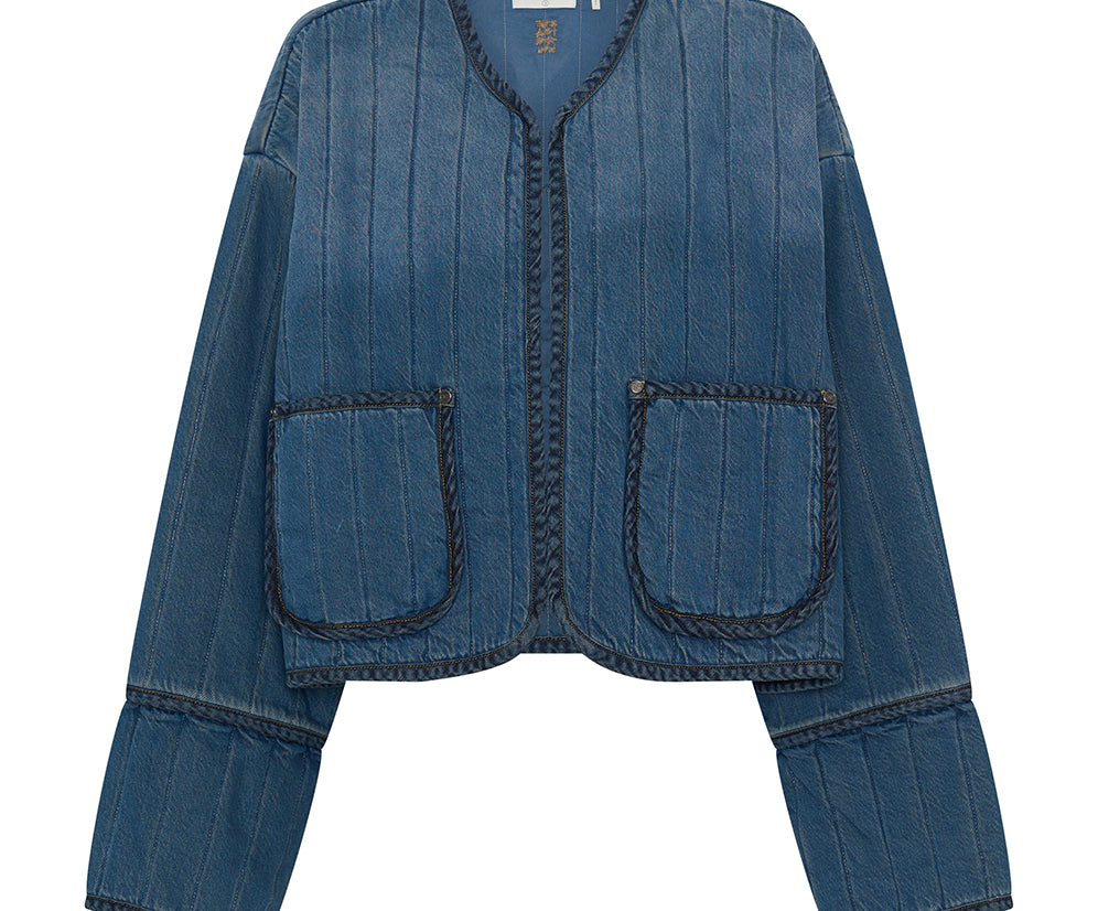 Denim Wadded Jacket - Deep Pacifica Blue