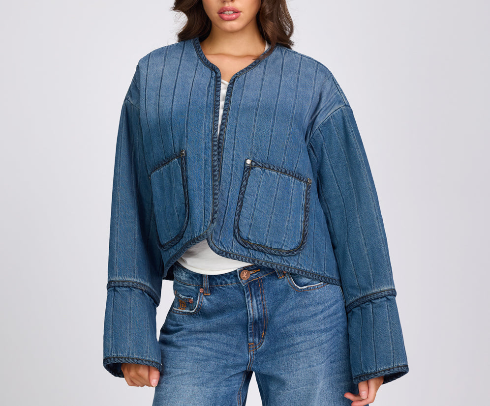 Denim Wadded Jacket - Deep Pacifica Blue