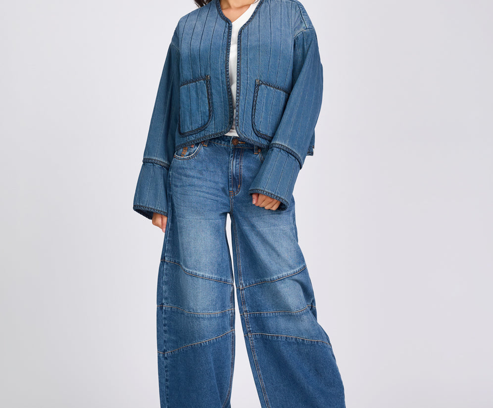 Denim Wadded Jacket - Deep Pacifica Blue
