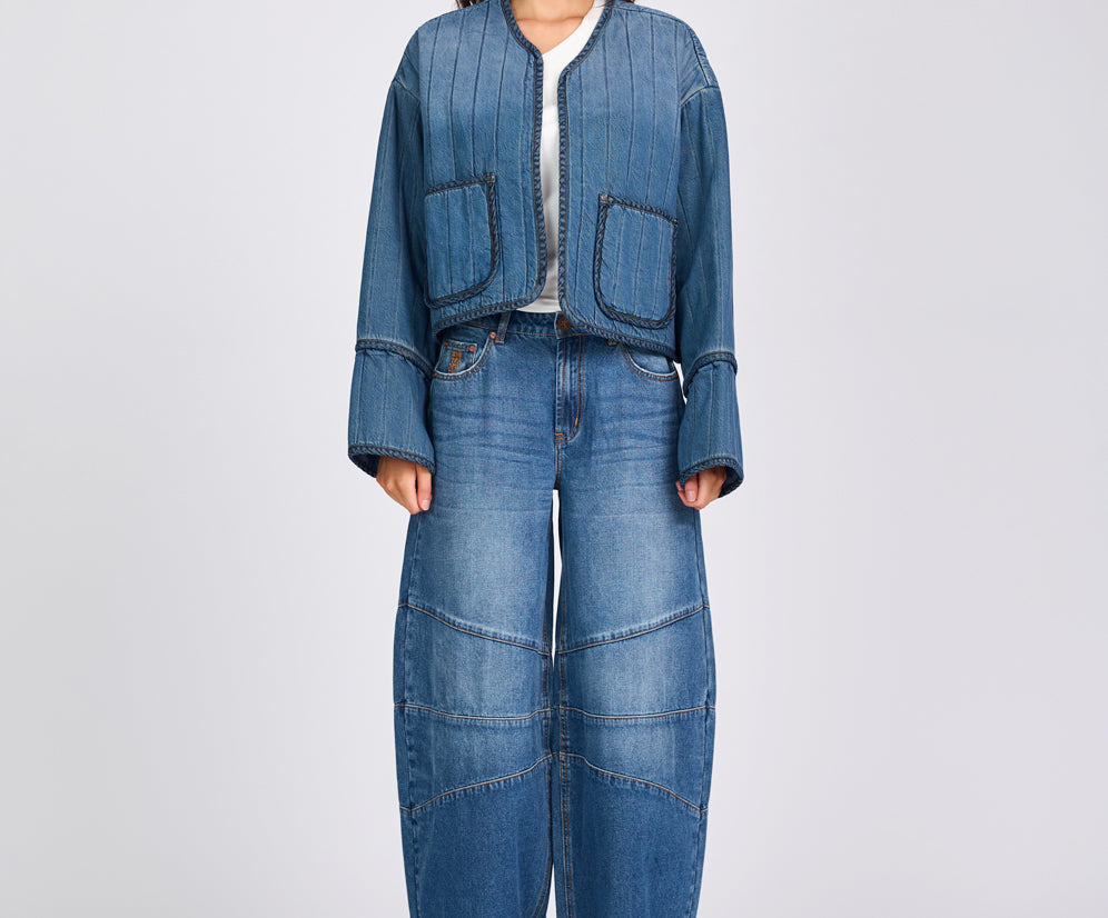 Denim Wadded Jacket - Deep Pacifica Blue