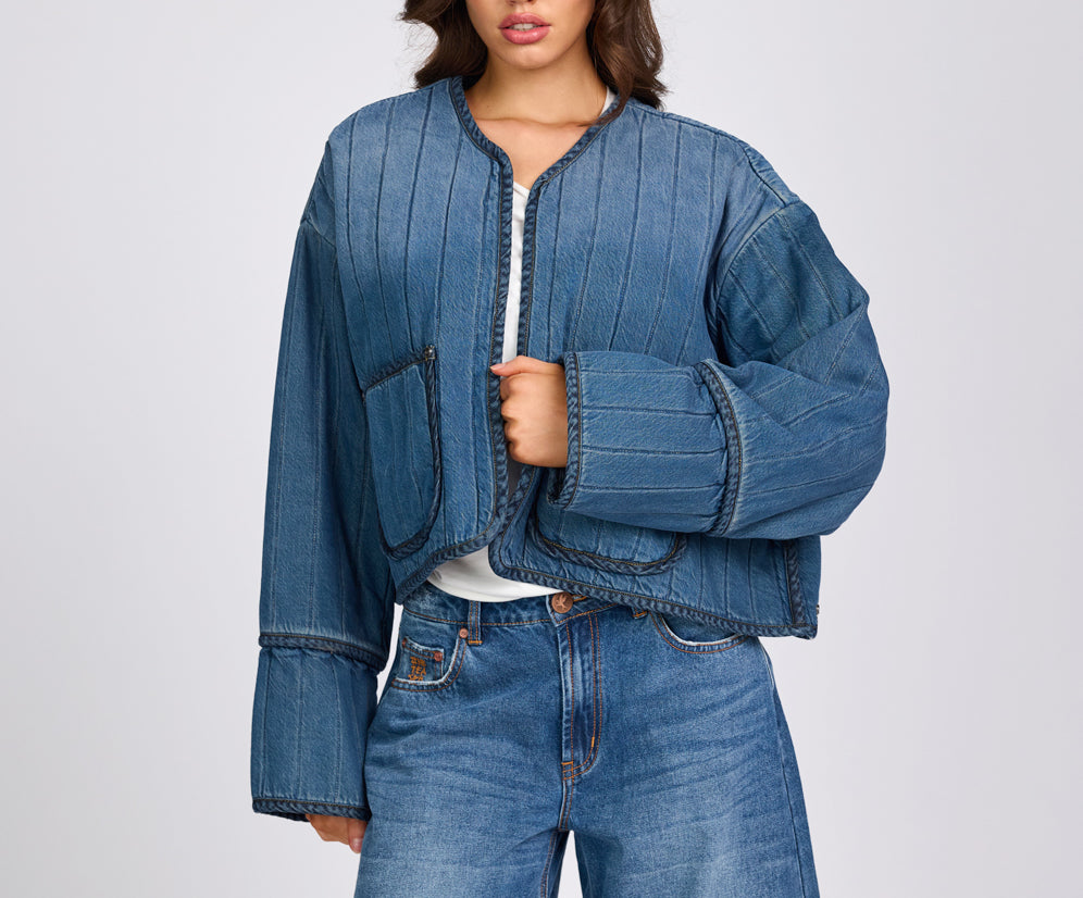 Denim Wadded Jacket - Deep Pacifica Blue