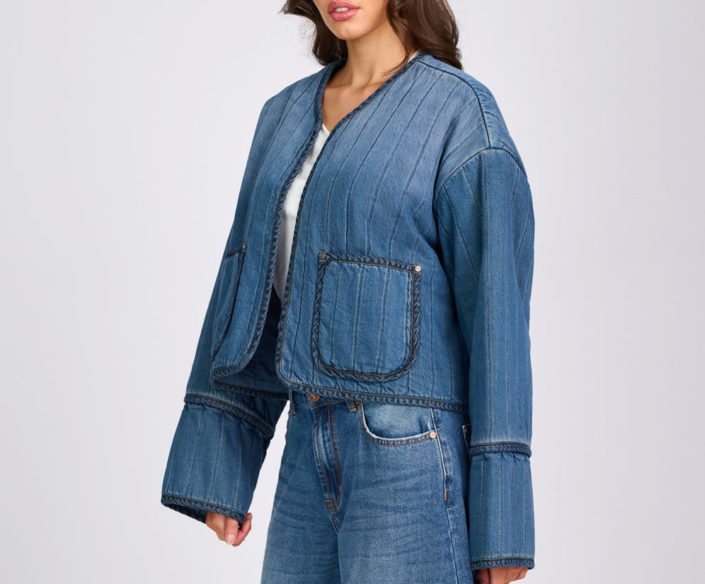 Denim Wadded Jacket - Deep Pacifica Blue