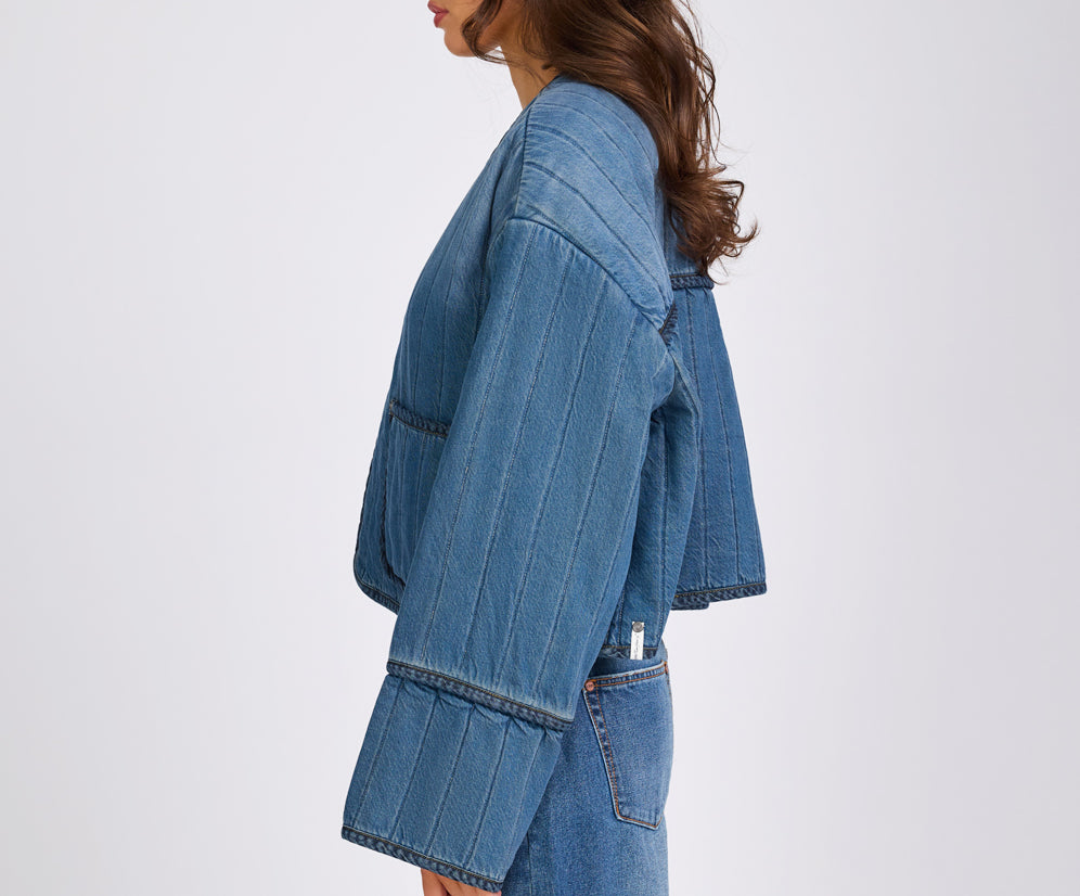 Denim Wadded Jacket - Deep Pacifica Blue