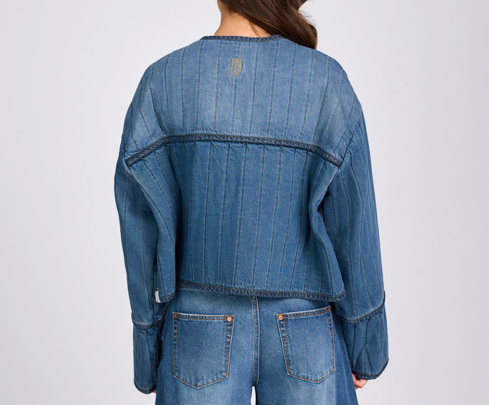 Denim Wadded Jacket - Deep Pacifica Blue