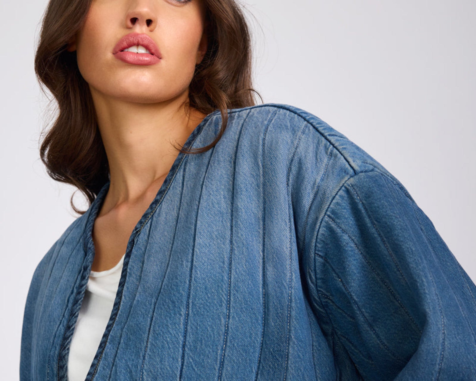 Denim Wadded Jacket - Deep Pacifica Blue