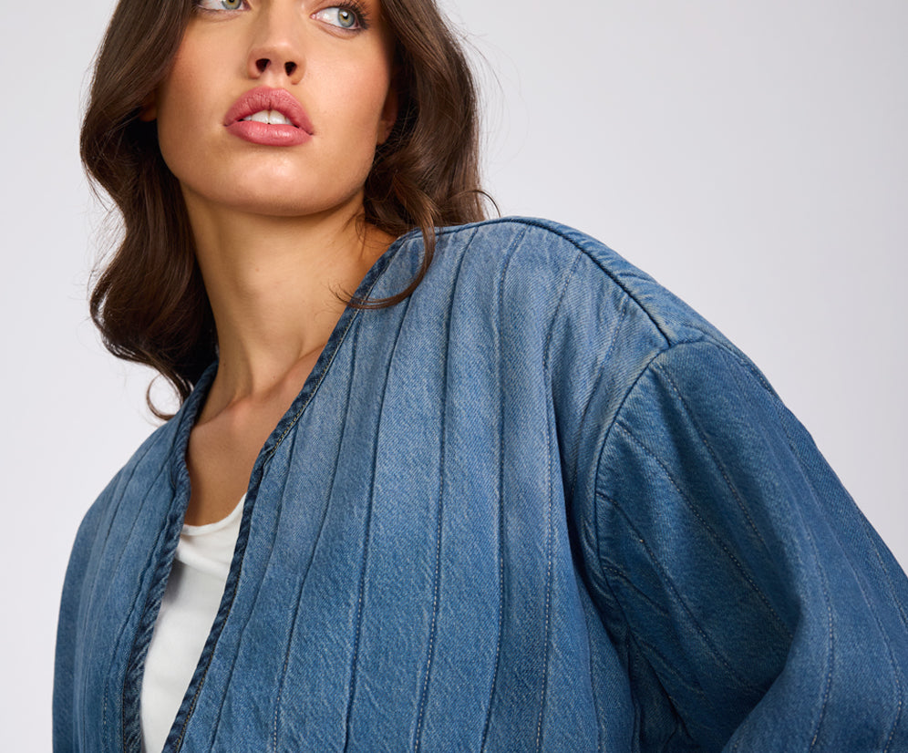 Denim Wadded Jacket - Deep Pacifica Blue