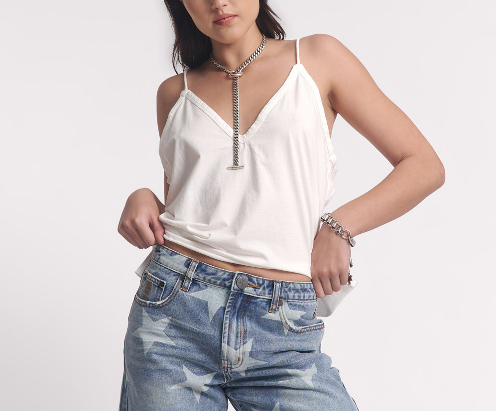 Jackson Mid Waist Wide Leg Denim Shorts - Starwash Blue