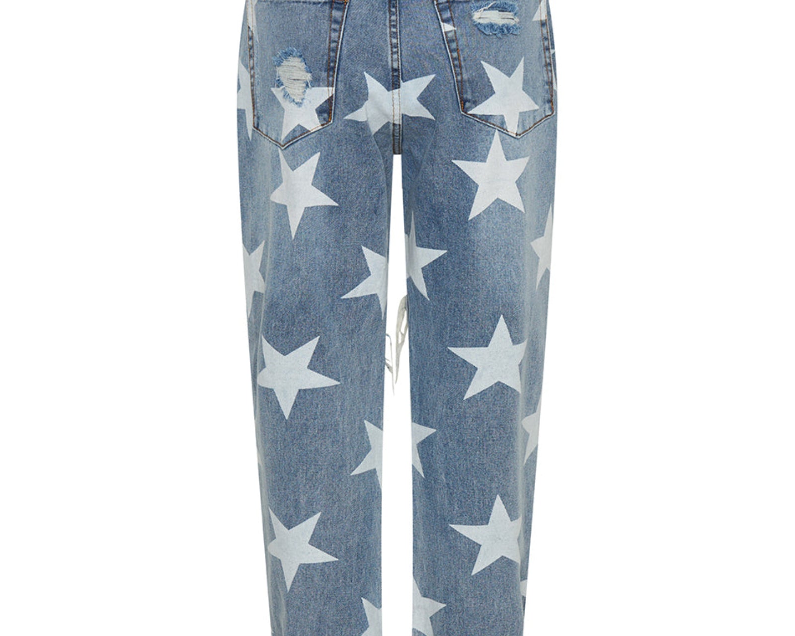 Saints Low Waist Boyfriend Denim Jeans - Starwash Blue