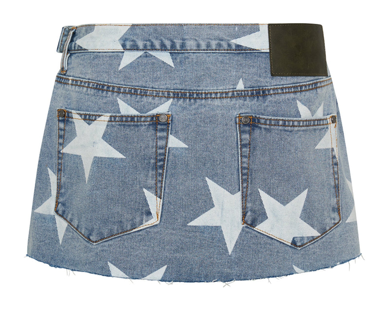 Wrap Low Waist Mini Denim Skirt - Starwash Blue