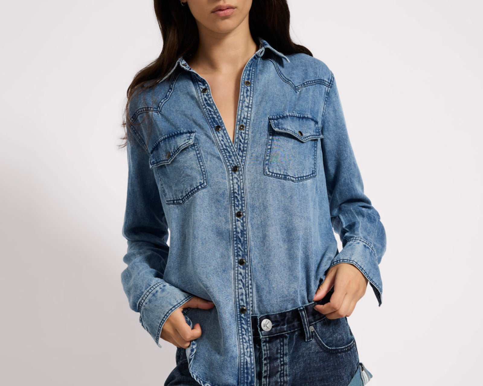 Tencel Western Shirt - Blue