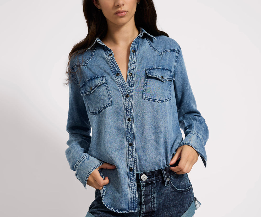 Tencel Western Shirt - Blue