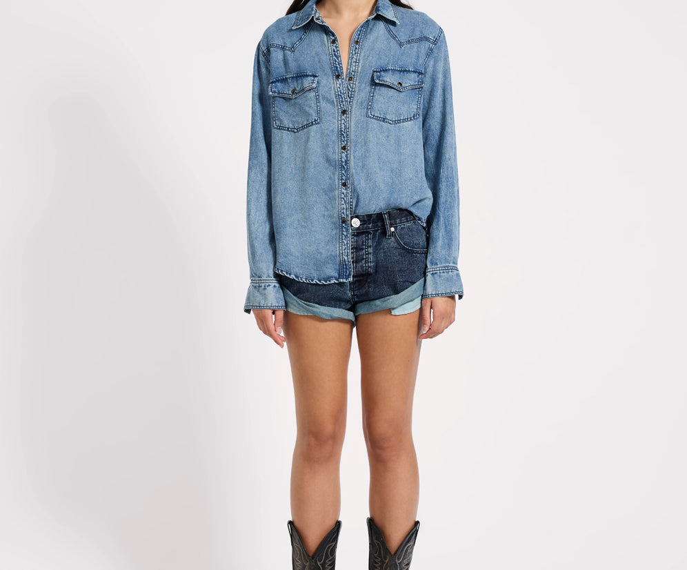 Tencel Western Shirt - Blue