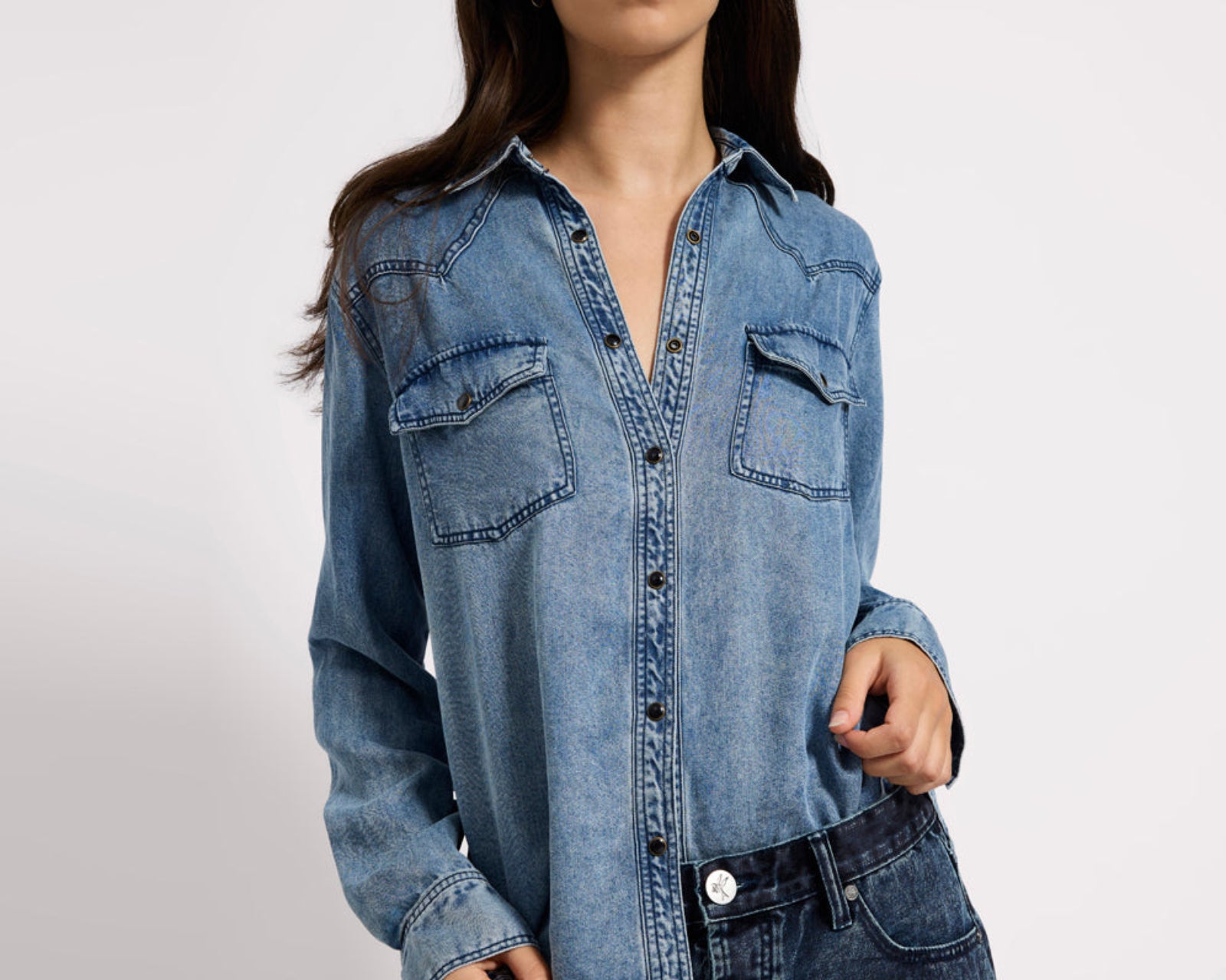 Tencel Western Shirt - Blue