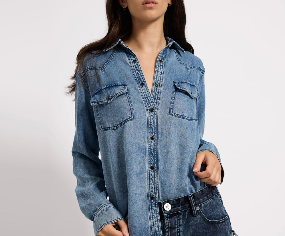 Tencel Western Shirt - Blue