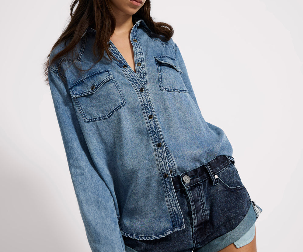 Tencel Western Shirt - Blue