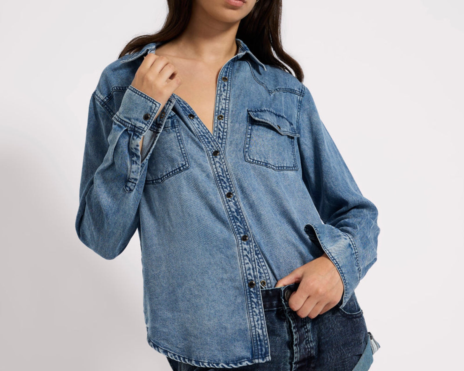 Tencel Western Shirt - Blue