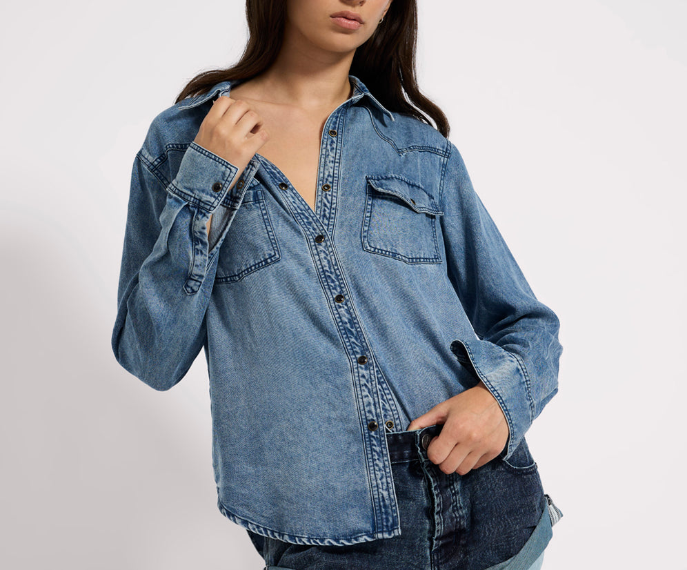 Tencel Western Shirt - Blue