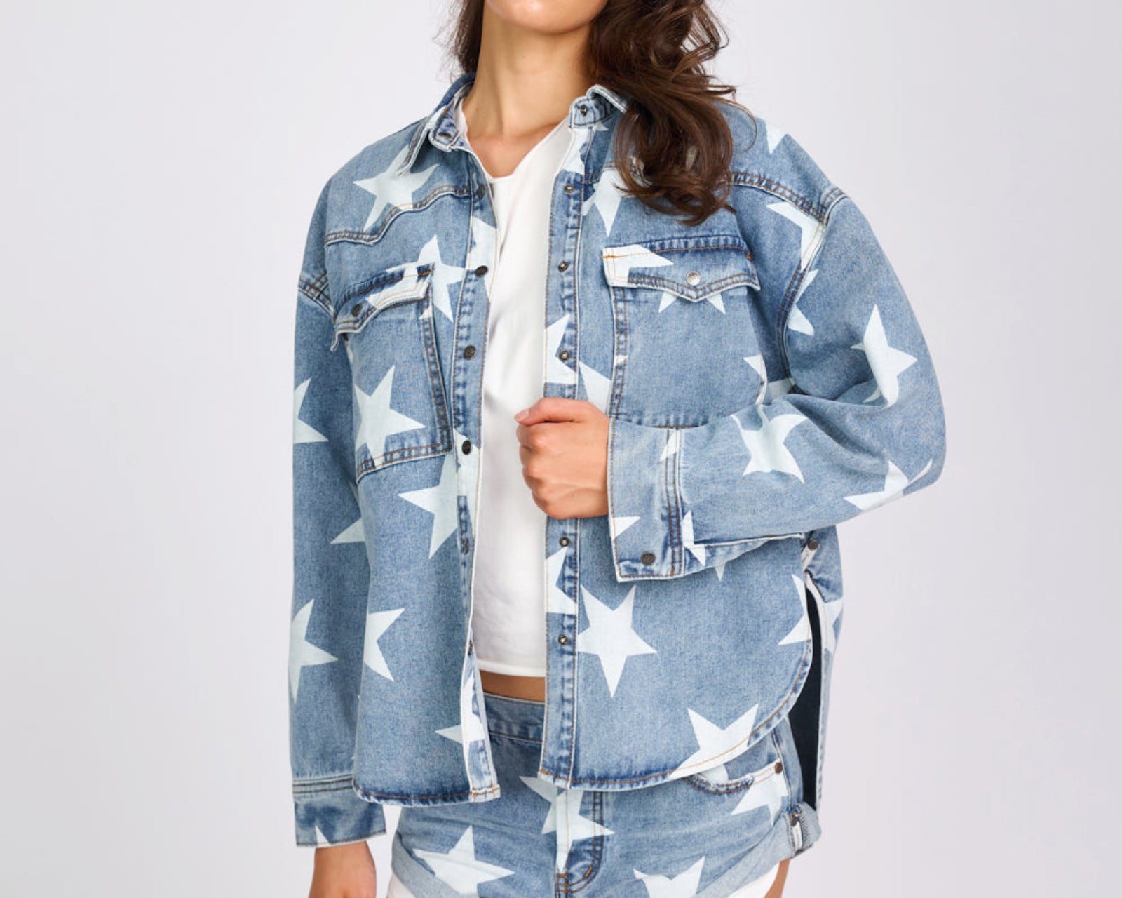 Daria Denim Shacket - Starwash