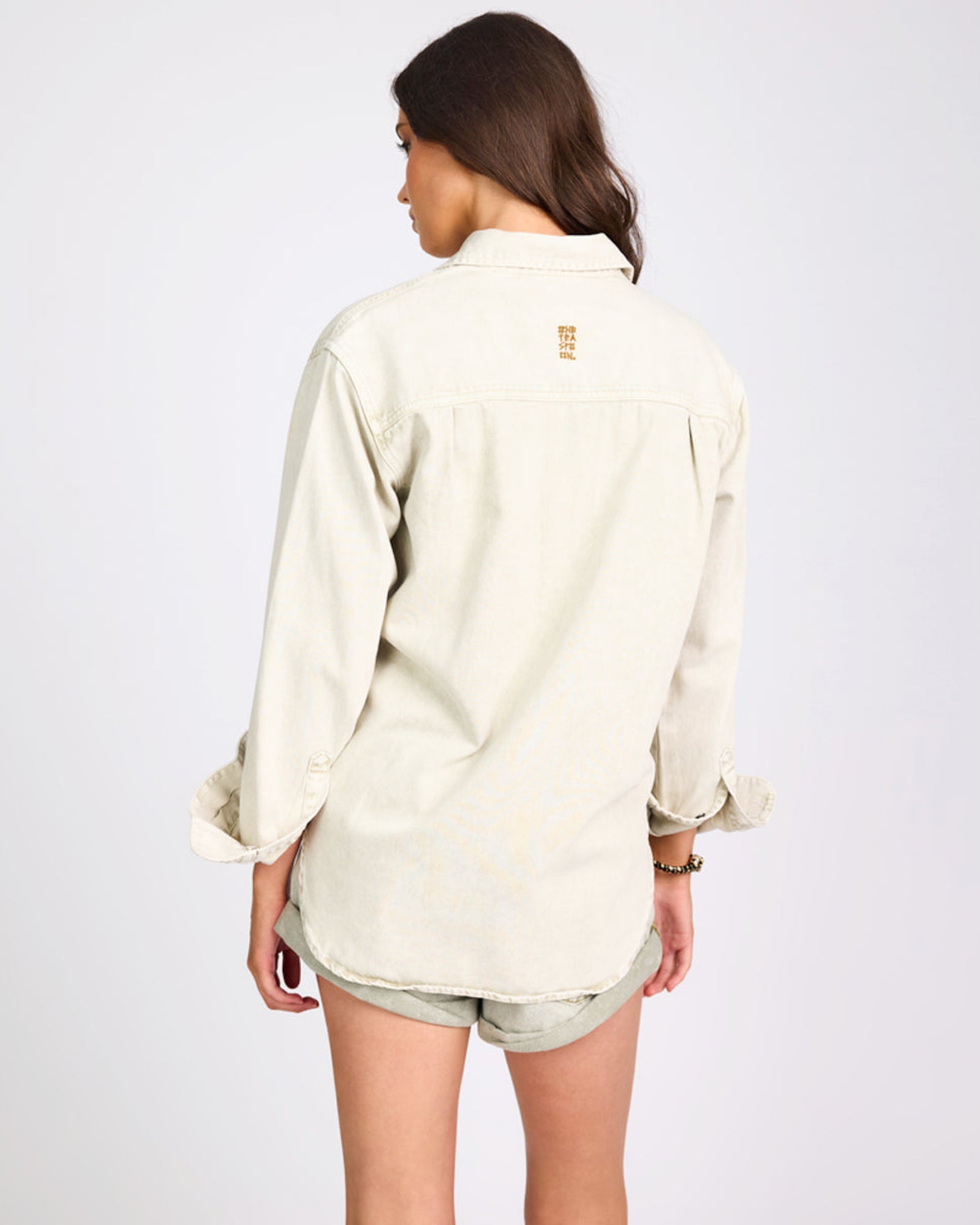 Everyday Denim Shirt - Antique White | One Teaspoon