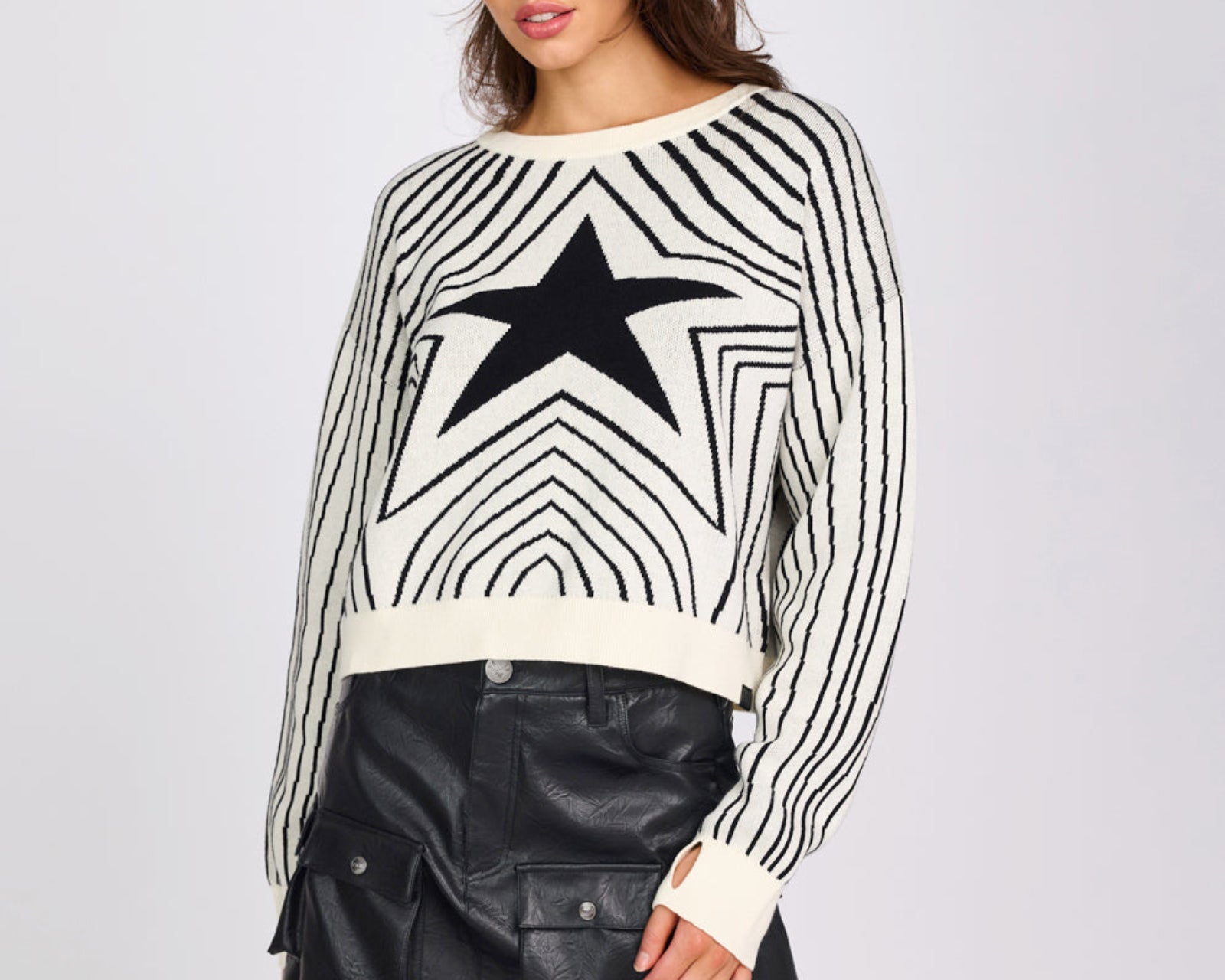 Star Gazing Knitted Sweater - Mono Print