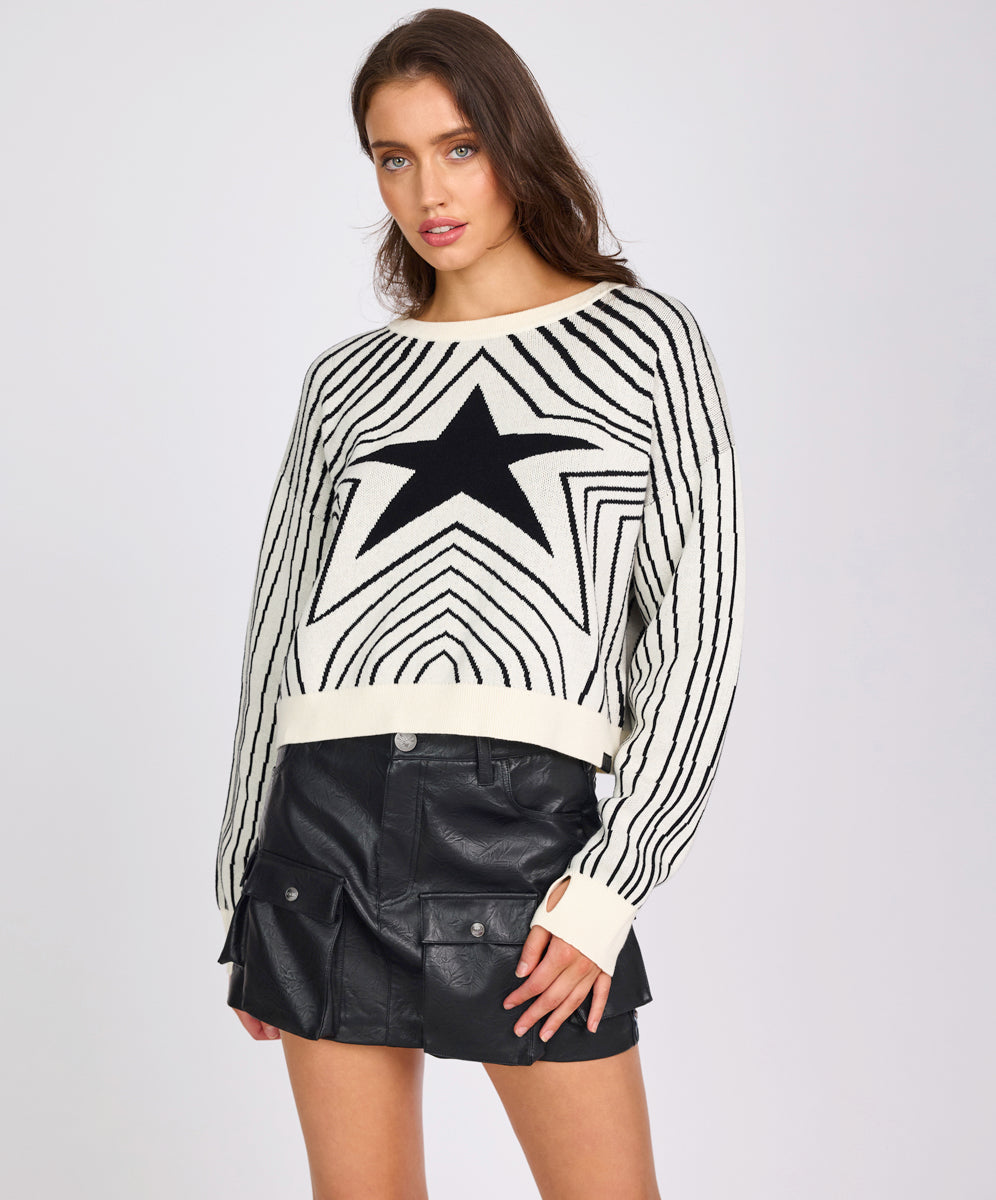 Mad Love Star Gazing Knitted Sweater - Mono Print