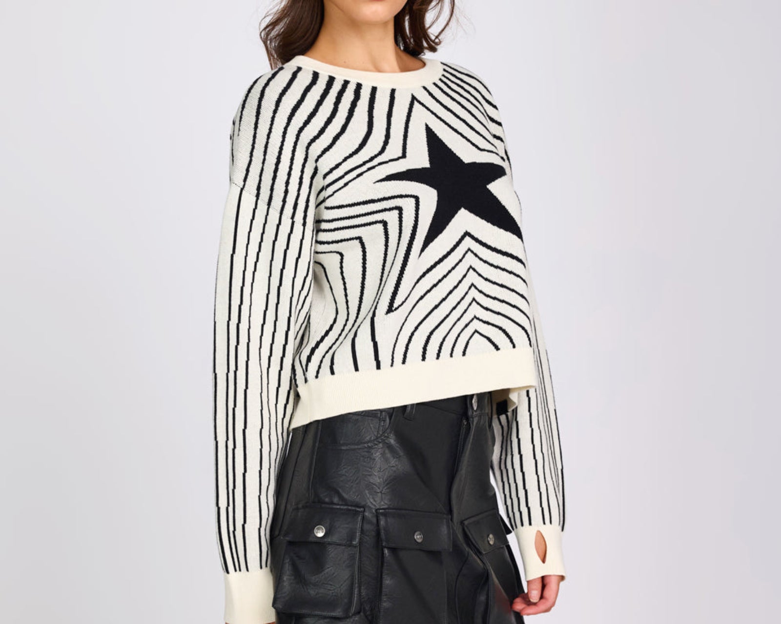 Star Gazing Knitted Sweater - Mono Print