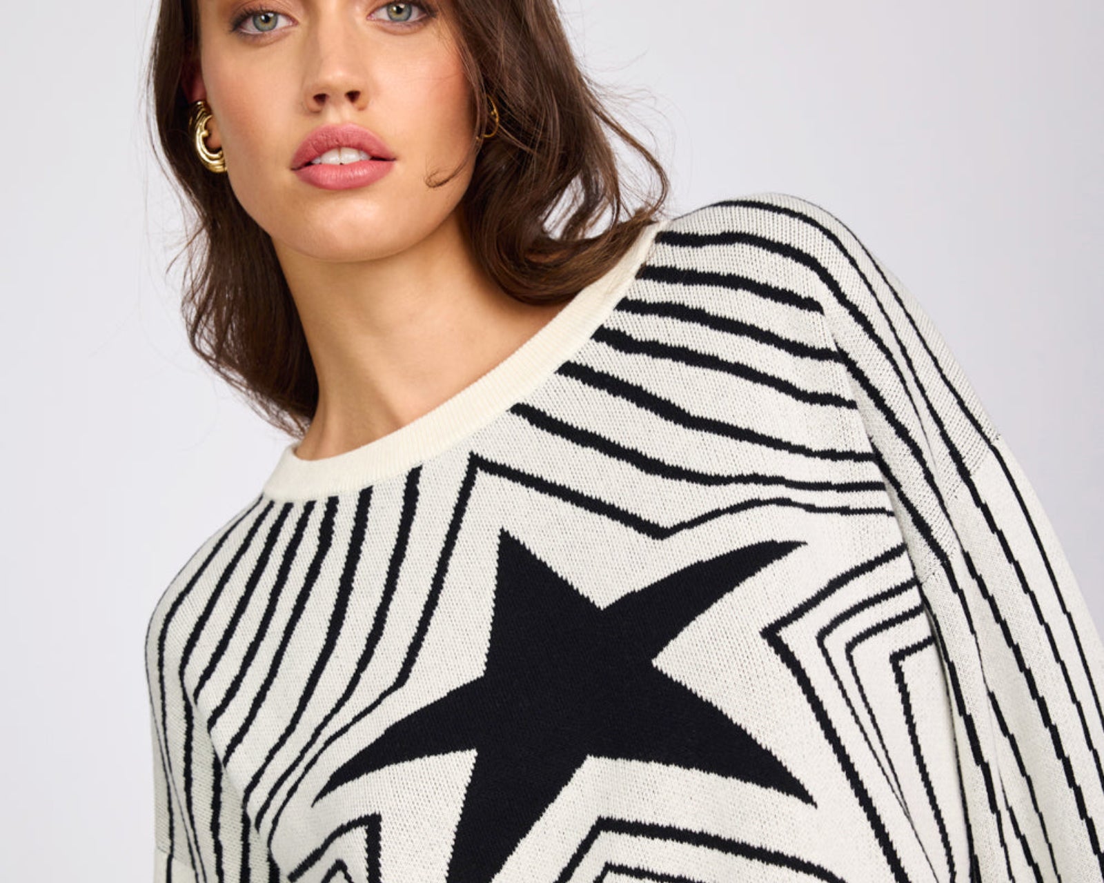 Star Gazing Knitted Sweater - Mono Print