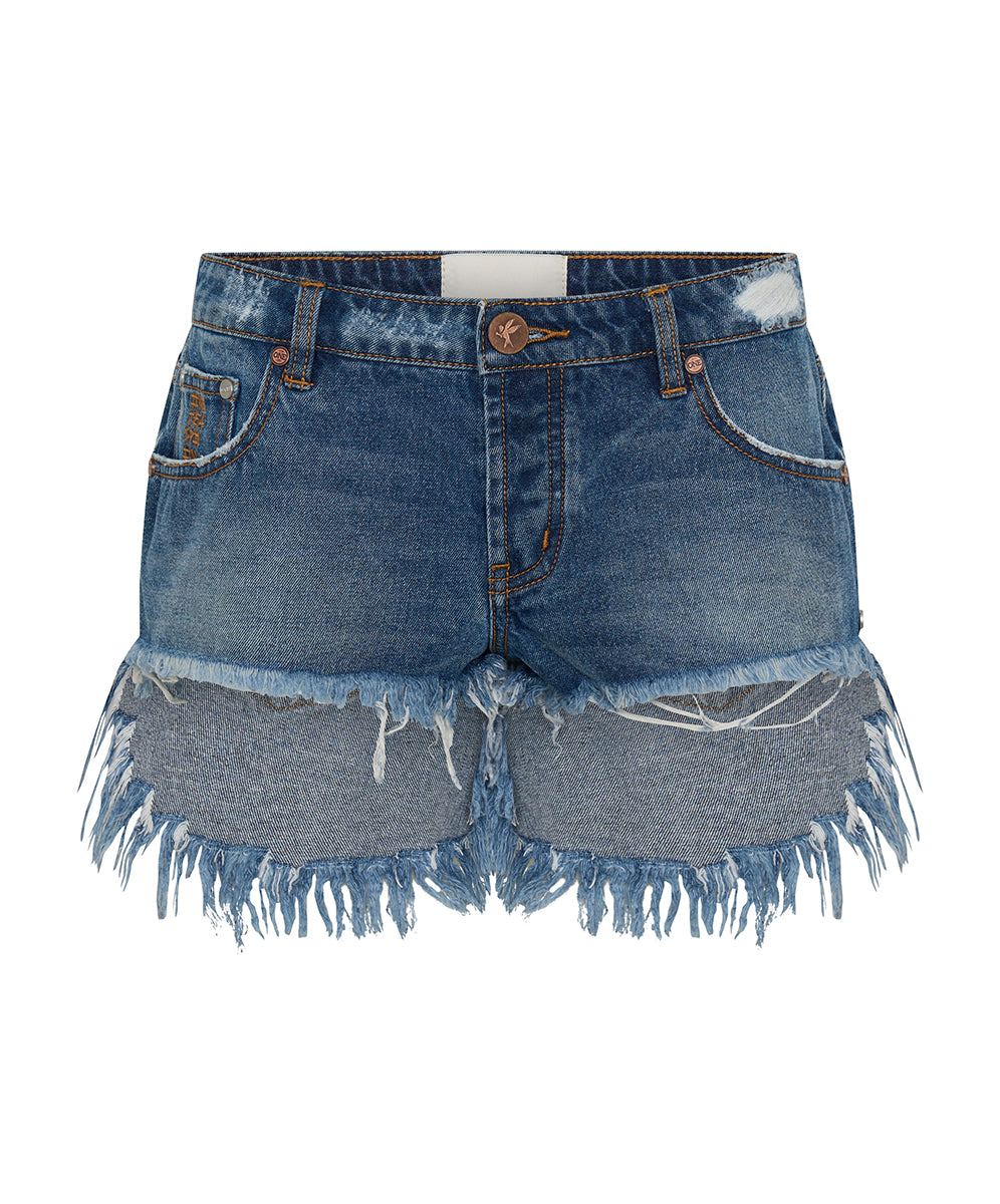 Bonitas Low Waist Denim Shorts - Deep Pacifica Blue