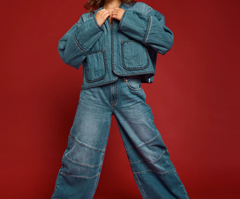 Denim Wadded Jacket - Deep Pacifica Blue