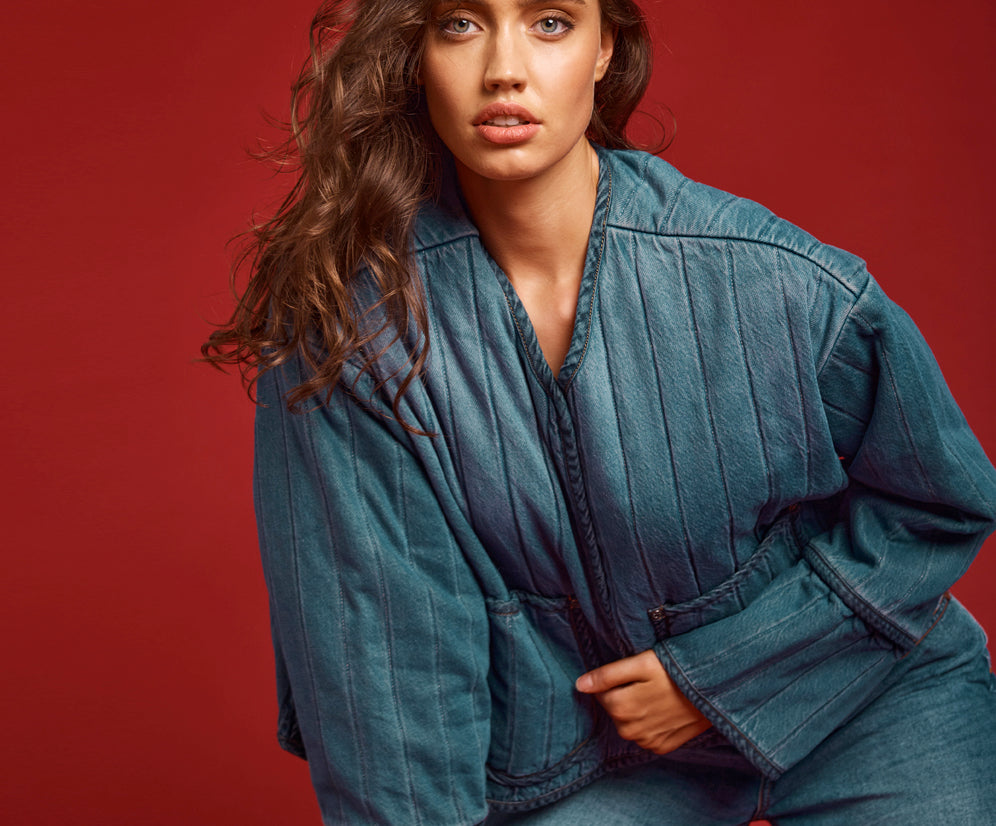 Denim Wadded Jacket - Deep Pacifica Blue