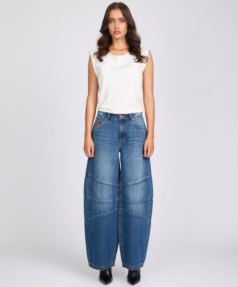 ワンティースプーン　BARREL MID WAIST DENIM JEAN セール】【OneTeaSpoon/ワンティースプーン】BARREL MID WAIST
