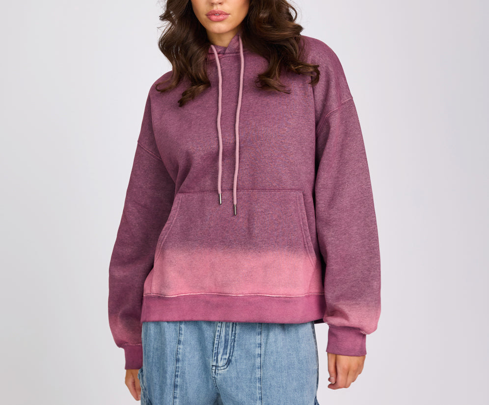 Smiley Batwing Hoody - Pink