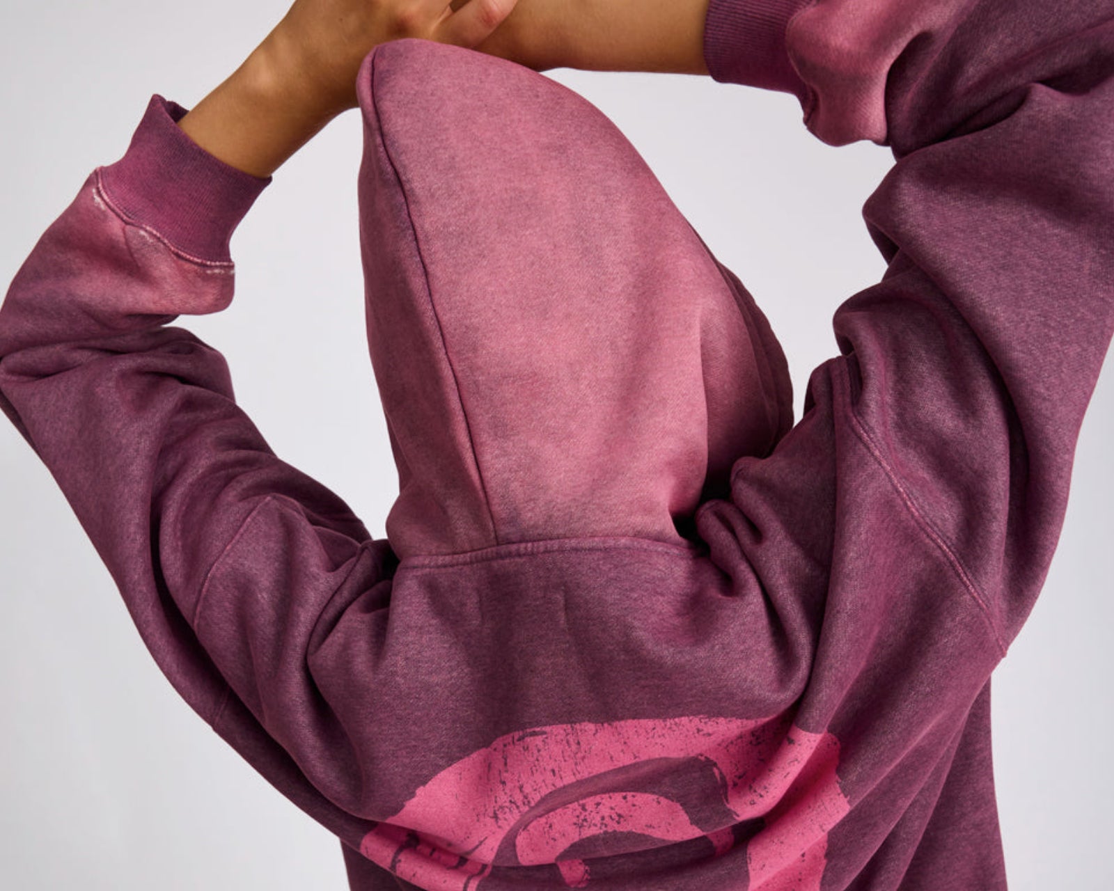 Smiley Batwing Hoody - Pink