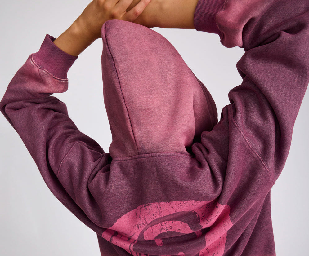 Smiley Batwing Hoody - Pink