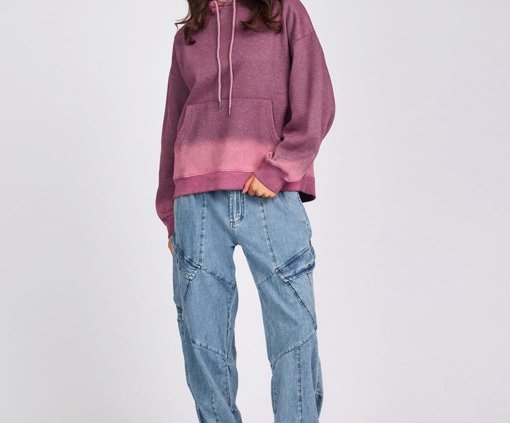 Smiley Batwing Hoody - Pink