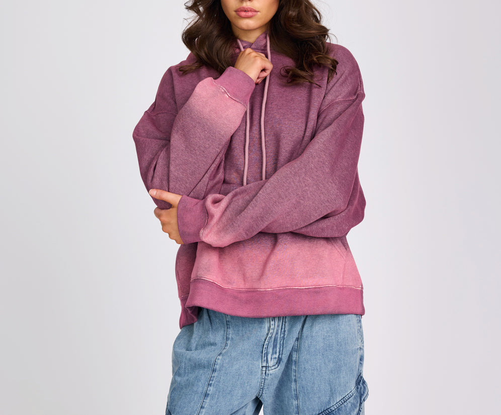 Smiley Batwing Hoody - Pink