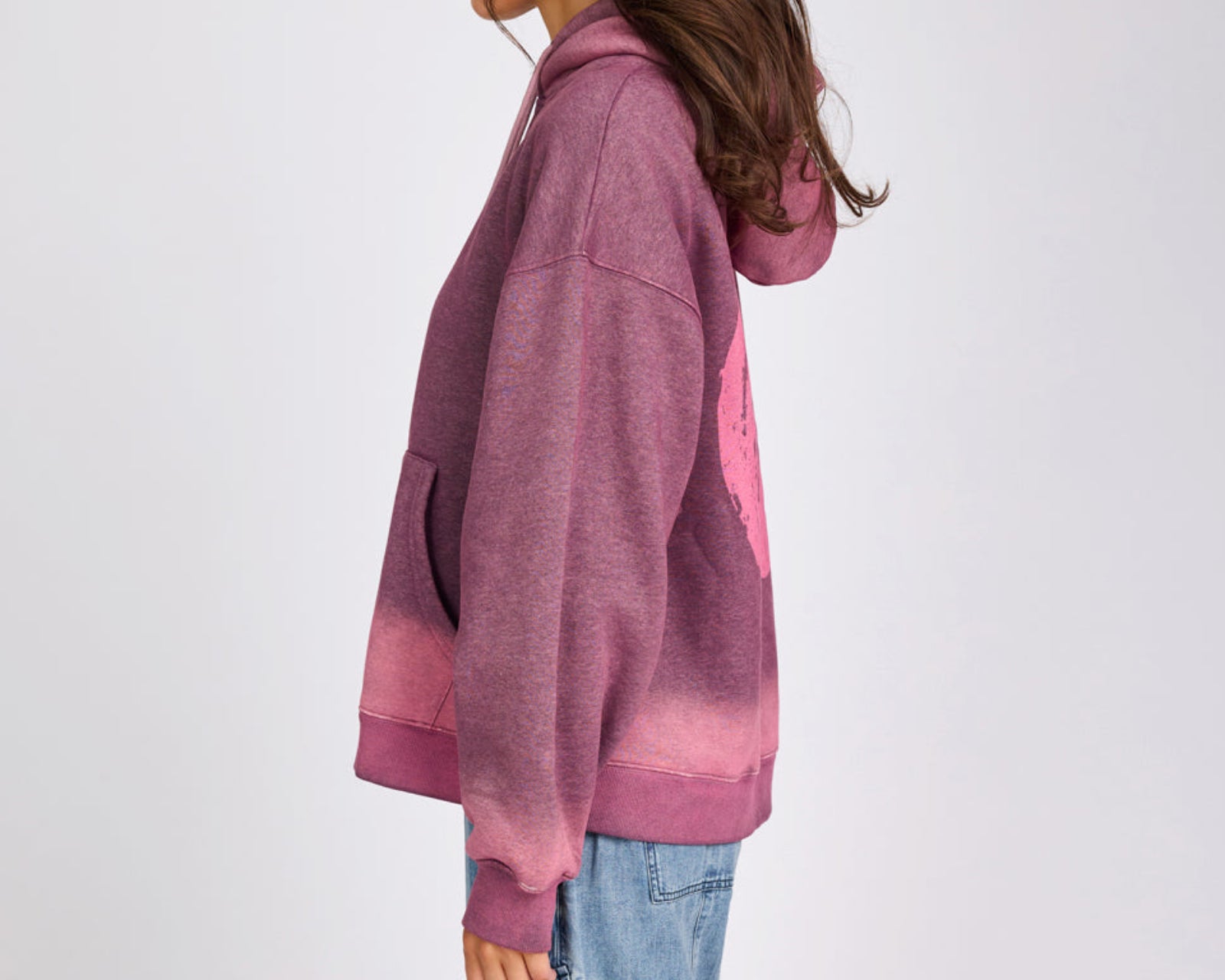 Smiley Batwing Hoody - Pink