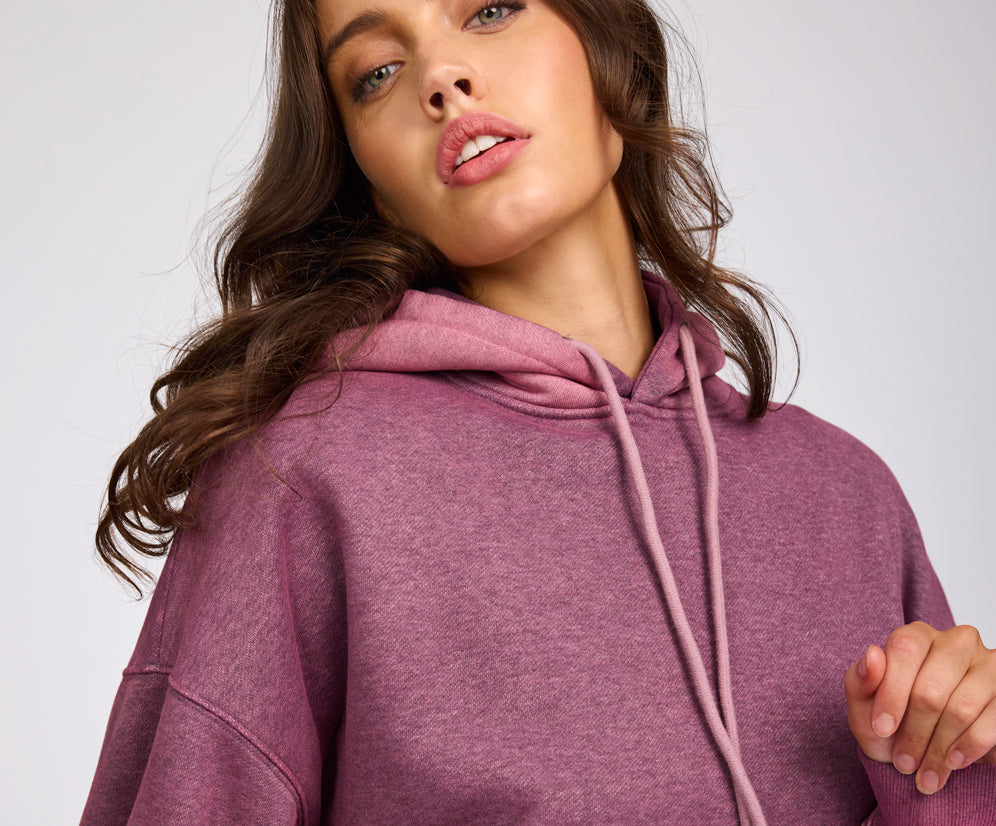 Smiley Batwing Hoody - Pink