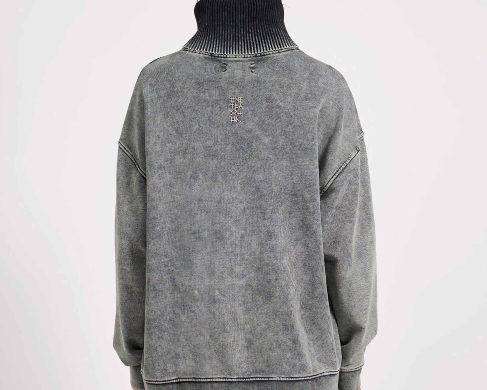 Fleece Roll Neck Sweater - Worn Black