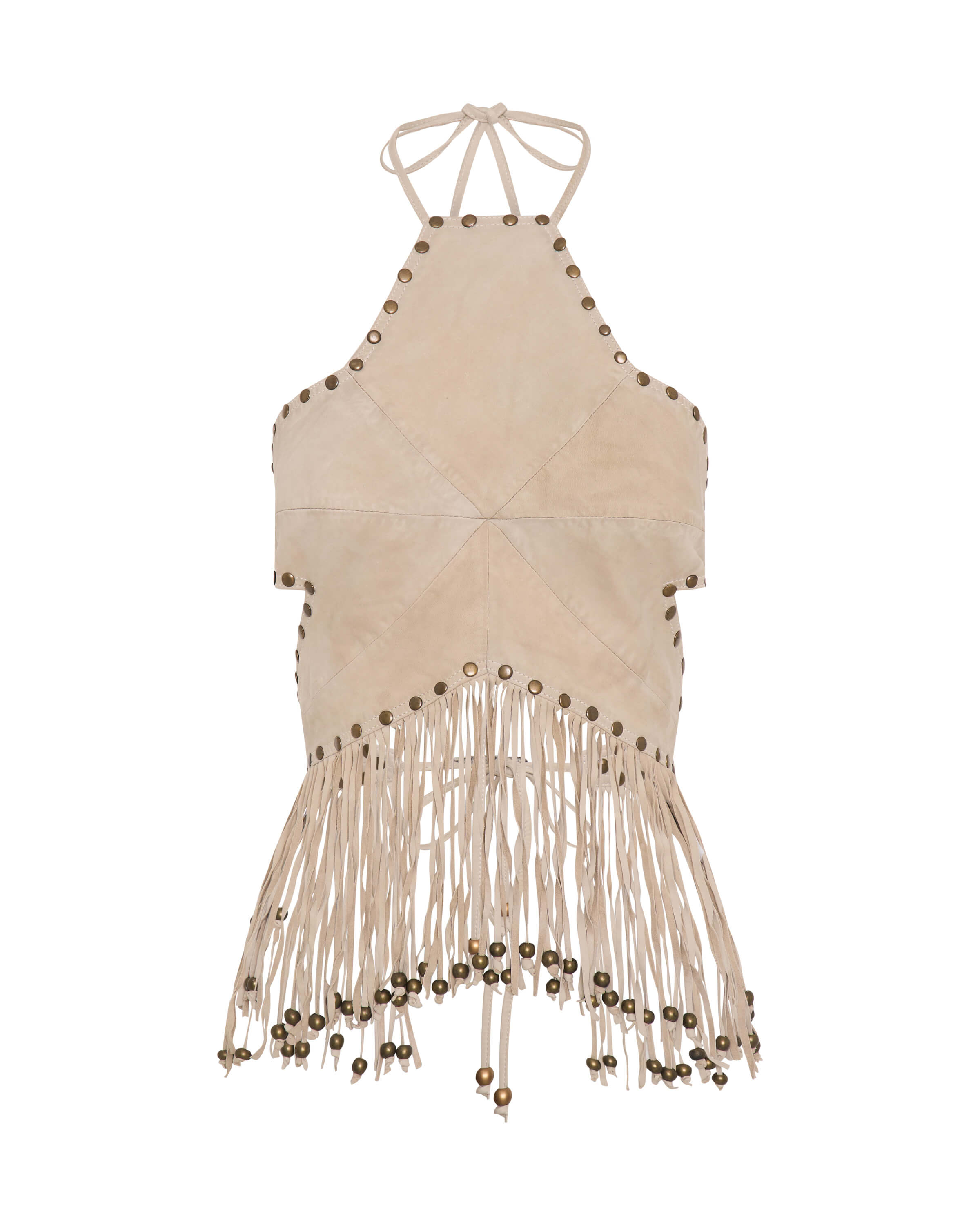 suede fringe crop top