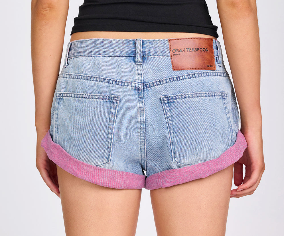 Bandits Low Waist Denim Shorts - Cheeky Blue