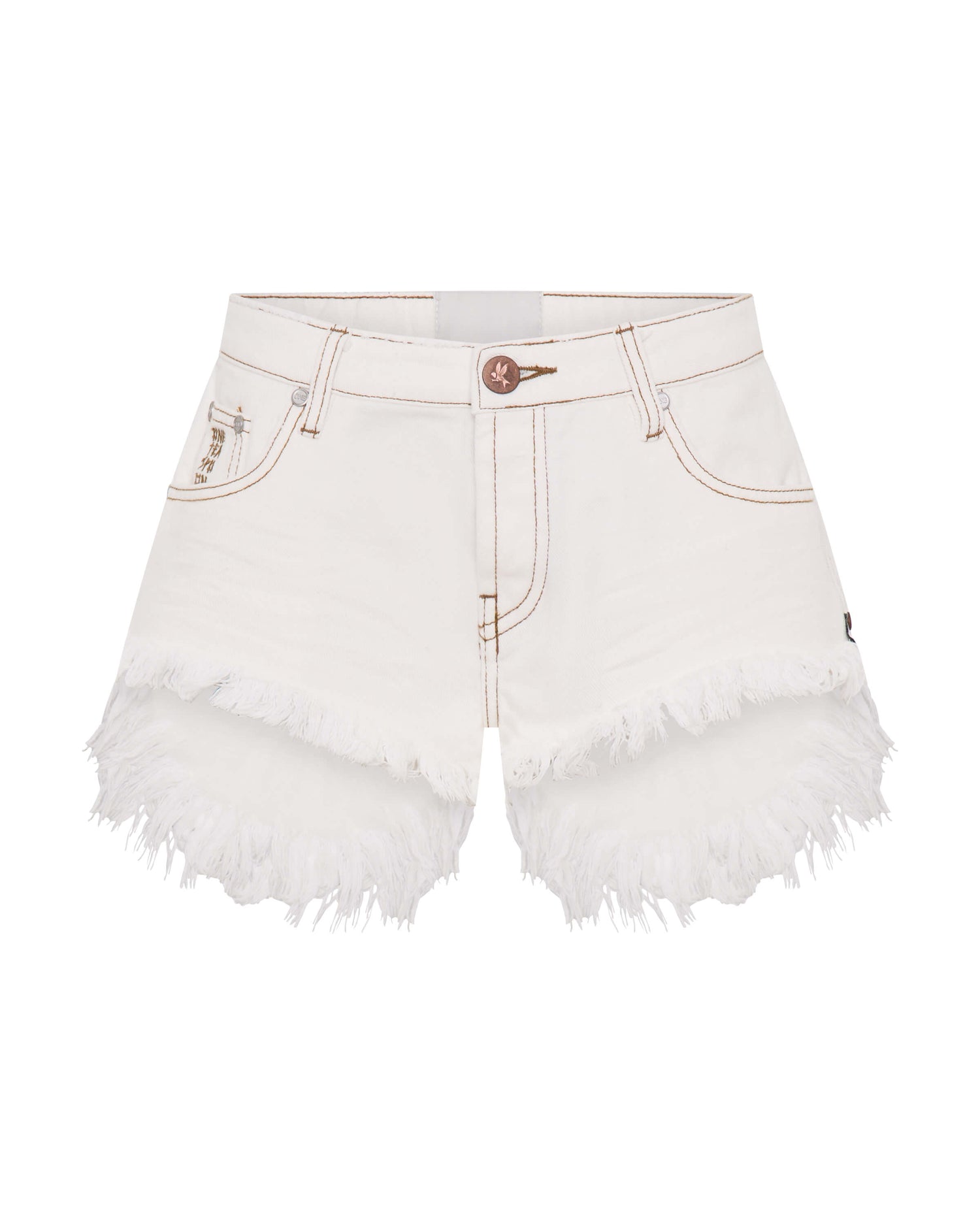 Bonitas Low Waist Denim Shorts - White Beauty