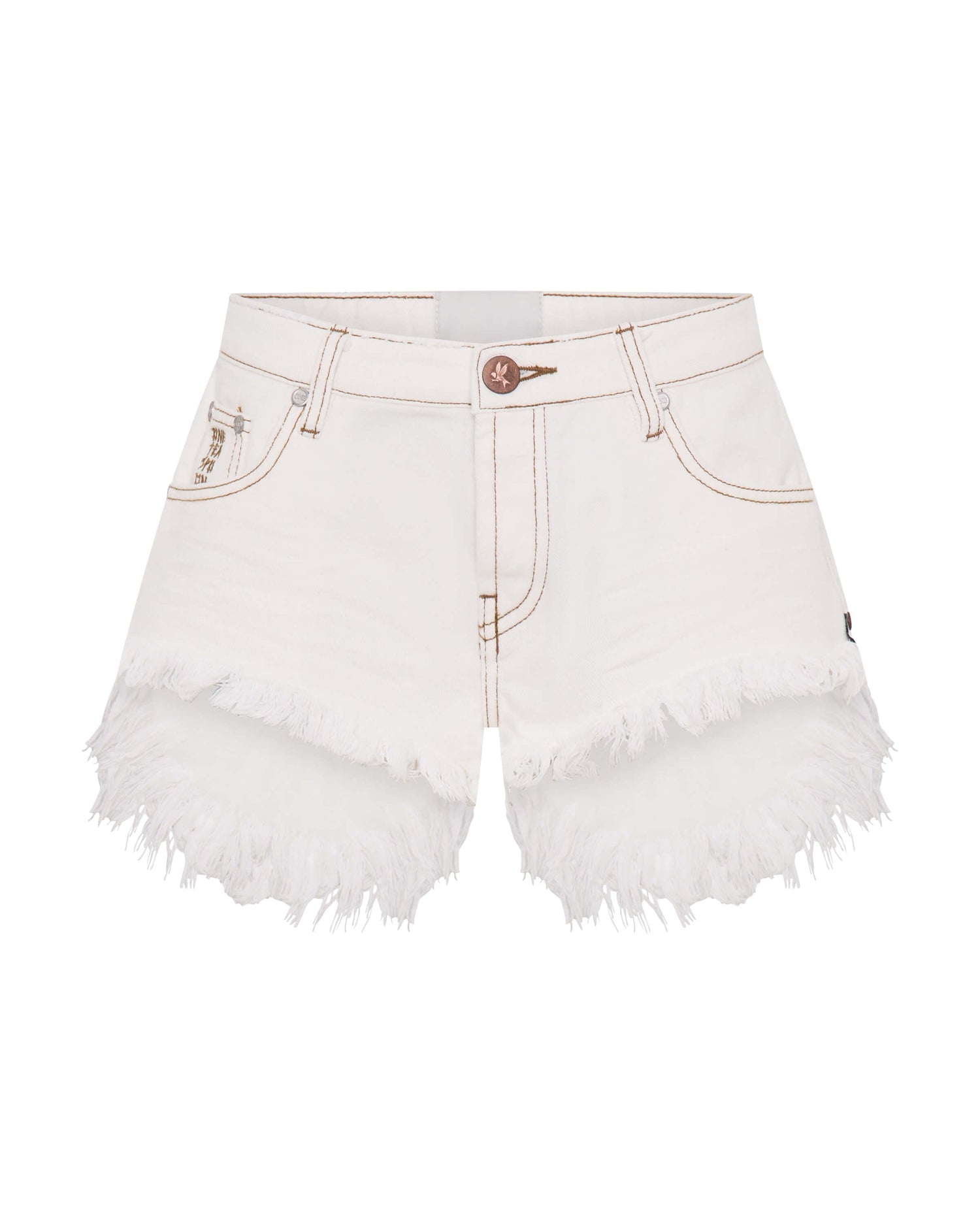 Women's Short Length Denim Shorts Bonitas Low Waist Denim Shorts - White Beauty