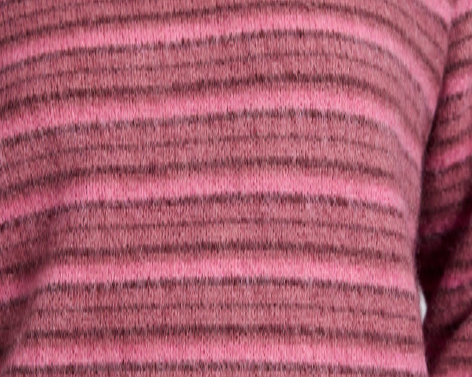 Striped Fluffy Mohair Knit Sweater - Pink Stripe