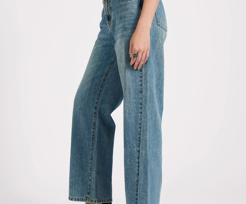 Baxters Mid Waist Straight Leg Denim Jeans - Used Blue